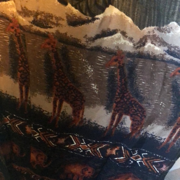 Tradition Maxi summer dress green/black top and safari bottom. Size 12p. - Picture 6 of 10